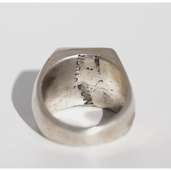 Charlotte Dishta - Zuni Native American Indian multi stone Inlay Ring Size 9.75 - Picture 4 of 6